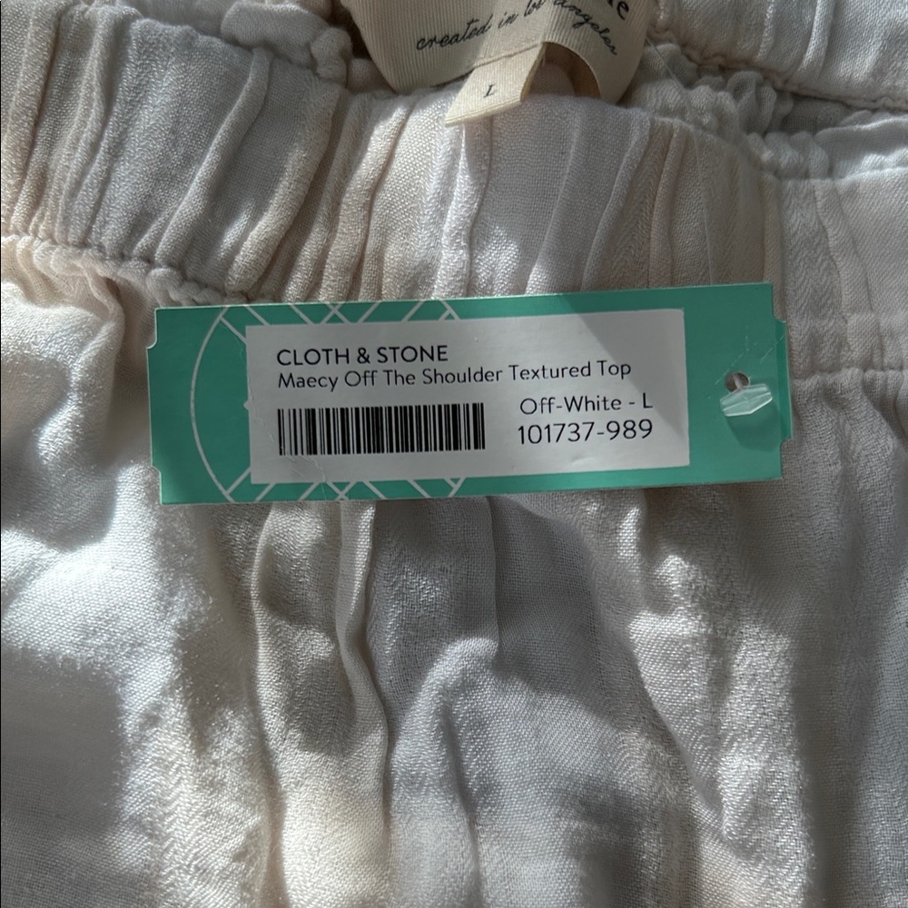 Cloth & Stone Cream Ruffle Top - Picture 3 of 3